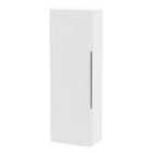 Hudson Reed Fluted 400Mm Tall Unit Single Door - Satin White