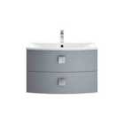 Hudson Reed Sarenna Wall Hung 2 Drawer Vanity Unit With Polymarble Basin 700Mm - Dove Grey