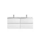 Hudson Reed Urban 1200Mm Wall Hung 4-drawer Vanity & Double Polymarble Basin - Satin White