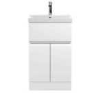 Hudson Reed Urban Floor Standing 2 Door 1 Drawer Vanity Unit With Thin-edge Basin 500Mm - Satin White