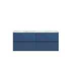 Hudson Reed Urban 1200Mm Wall Hung 4-drawer Unit & Laminate Worktop - Satin Blue