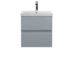 Hudson Reed Urban Wall Hung 2 Drawer Vanity Unit With Thin-edge Basin 500Mm - Satin Grey