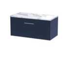 Hudson Reed Juno 800Mm Wall Hung Single Drawer Vanity & Laminate Worktop - Midnight Blue