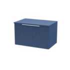 Hudson Reed Fluted 600Mm Wall Hung Single Drawer Vanity And Worktop - Satin Blue