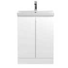 Hudson Reed Urban Floor Standing 2 Door Vanity Unit With Thin-edge Basin 600Mm - Satin White