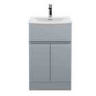Hudson Reed Urban Floor Standing 2 Door 1 Drawer Vanity Unit With Curved Basin 500Mm - Satin Grey