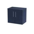 Hudson Reed Juno 600Mm Wall Hung 2-door Vanity & Worktop - Midnight Blue
