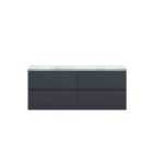 Hudson Reed Urban 1200Mm Wall Hung 4-drawer Unit & Laminate Worktop - Soft Black
