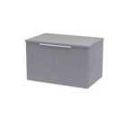 Hudson Reed Fluted 600Mm Wall Hung Single Drawer Vanity And Worktop - Satin Grey