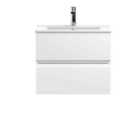 Hudson Reed Urban Wall Hung 2 Drawer Vanity Unit With Minimalist Basin 600Mm - Satin White