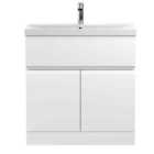Hudson Reed Urban Floor Standing 2 Door Vanity Unit With Thin-edge Basin 800Mm - Satin White