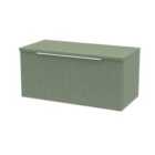 Hudson Reed Fluted 800Mm Wall Hung Single Drawer Vanity And Worktop - Satin Green