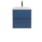 Hudson Reed Urban Wall Hung 2 Drawer Vanity Unit With Mid-edge Basin 500Mm - Satin Blue