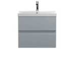 Hudson Reed Urban Wall Hung 2 Drawer Vanity Unit With Thin-edge Basin 600Mm - Satin Grey