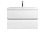 Hudson Reed Urban Wall Hung 2 Drawer Vanity Unit With Mid-edge Basin 800Mm - Satin White