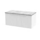 Hudson Reed Fluted 800Mm Wall Hung Single Drawer Vanity And Laminate Top - Satin White