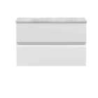 Hudson Reed Urban Wall Hung 2 Drawer Vanity Unit With Bellato Grey Worktop 800Mm - Satin White