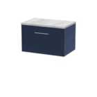 Hudson Reed Juno 600Mm Wall Hung Single Drawer Vanity & Laminate Worktop - Midnight Blue