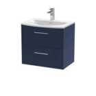 Hudson Reed Juno 600Mm Wall Hung 2-drawer Vanity & Basin 4 - Midnight Blue