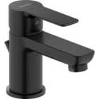 Duravit D-code Single Lever Small Freshstart Basin Mixer W/ Minusflow & Waste Lever - Matt Black