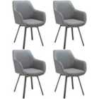 Tectake Alicon Dining Chair Anthracite Set Of 4