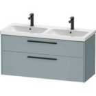 Duravit D-code 1184Mm X 460Mm 2 Drawer Wall Hung Vanity Unit W/ Black Handle - Fjord Green