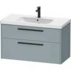 Duravit D-code 984Mm X 460Mm 2 Drawer Wall Hung Vanity Unit W/ Black Handle - Fjord Green