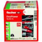 Fischer Duopower 8 X 40 S With Screw - 2 Packs Of 50