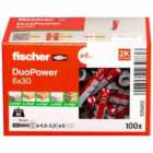 Fischer Duopower Nylon Plugs 6X30 - 3 Packs Of 100
