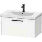 Duravit D-code 784Mm X 460Mm 1 Drawer Wall Hung Vanity Unit W/ Black Handle Matt White