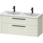 Duravit D-code 1184Mm X 460Mm 2 Drawer Wall Hung Vanity Unit W/ Black Handle - Pale Green