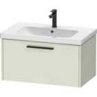Duravit D-code 784Mm X 460Mm 1 Drawer Wall Hung Vanity Unit W/ Black Handle - Pale Green