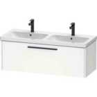 Duravit D-code 1184Mm X 460Mm 1 Drawer Wall Hung Vanity Unit W/ Black Handle Matt White