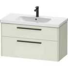 Duravit D-code 984Mm X 460Mm 2 Drawer Wall Hung Vanity Unit W/ Black Handle - Pale Green