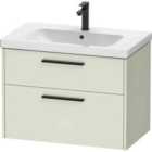Duravit D-code 784Mm X 460Mm 2 Drawer Wall Hung Vanity Unit W/ Black Handle - Pale Green