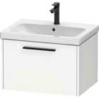 Duravit D-code 634Mm X 460Mm 1 Drawer Wall Hung Vanity Unit W/ Black Handle - Matt White