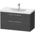 Duravit D-code 984Mm X 460Mm 2 Drawer Wall Hung Vanity Unit - Matt Graphite