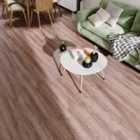 Garden Sanctuary 14Pcs Wood Grain Spc Vinyl Flooring - Dark Brown