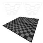 Monstershop Hexagon LED Lights x 2 & Vented Garage Floor Tiles With Edges - 120 Black & 120 Grey