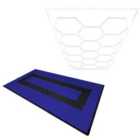 Monstershop Hexagon LED Light & Vented Garage Floor Tiles With Edges - 90 Blue & 30 Black
