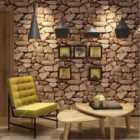 Garden Sanctuary 950Cm X 53Cm Rustic Stone Brick Textured Wallpaper