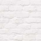 Grandeco Rustic Painted Brick Textured Wallpaper, White