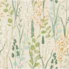 Grandeco Galia Watercolour Wild Flower Medow Textured Wallpaper, Green Beige