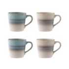 Mason Cash Reactive Fade Set Of 4 Mugs Blue & Cream