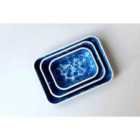 Rozi Bubble Collection Enamel 3-Piece Rectangular Serving And Roasting Dish Set