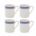 Portmeirion Potters Stripe Blue Breakfast Mugs Set of 4