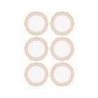 Rozi Jaswely Collection Porcelain Side Plates, Set of 6 (Pink)