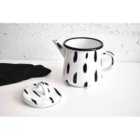 Rozi Stripe Collection Enamel Two Mugs & Teapot Gift Set