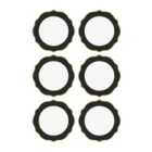 Rozi Jaswely Collection Porcelain Dinner Plates, Set of 6 (Black)