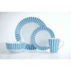 Waterside 24pc Soft Blue Split Stripe Dinner Set